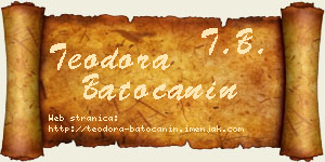 Teodora Batoćanin vizit kartica